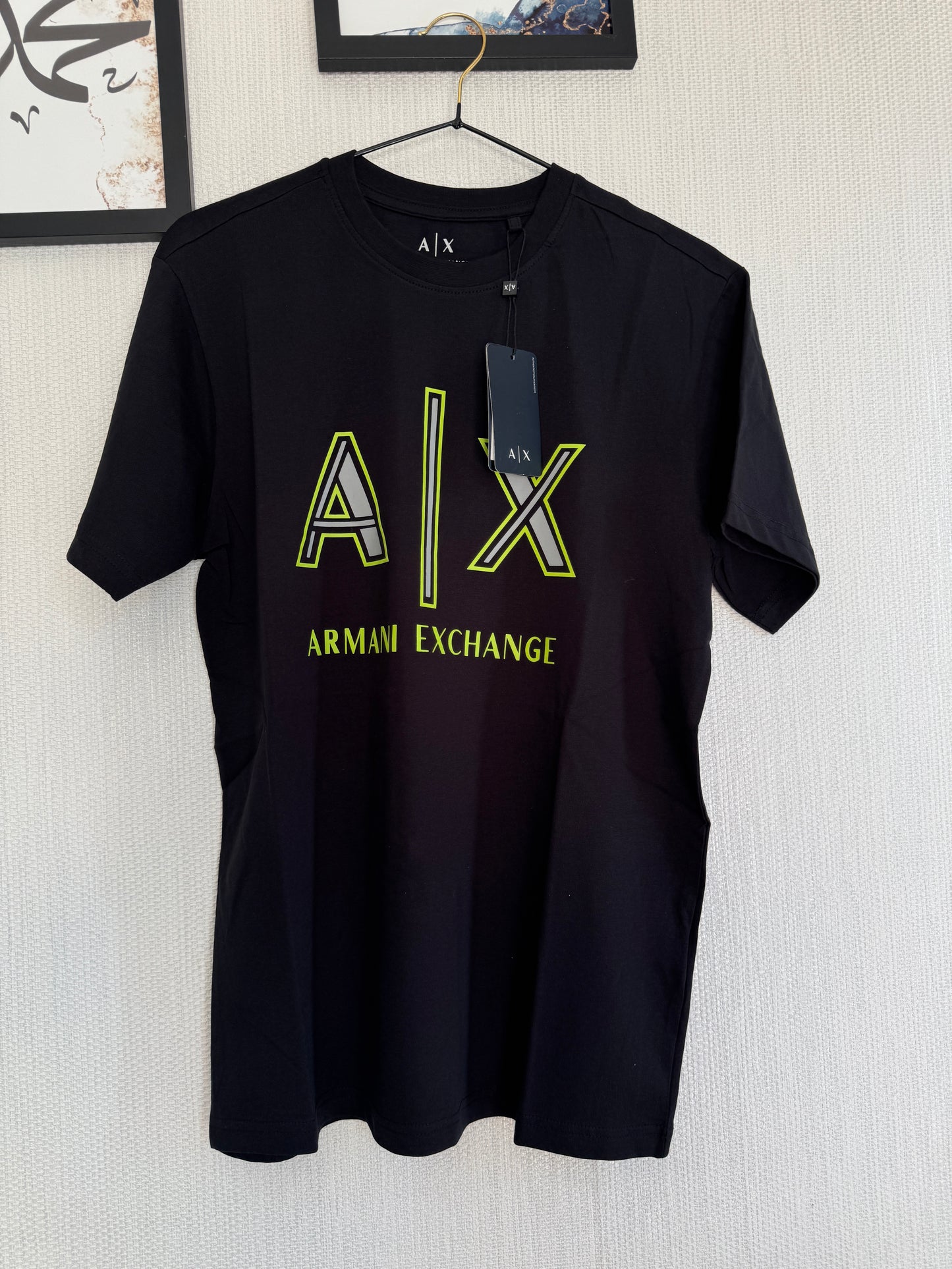Armani Exchange A|X Logo T-Shirt – Black & Golden