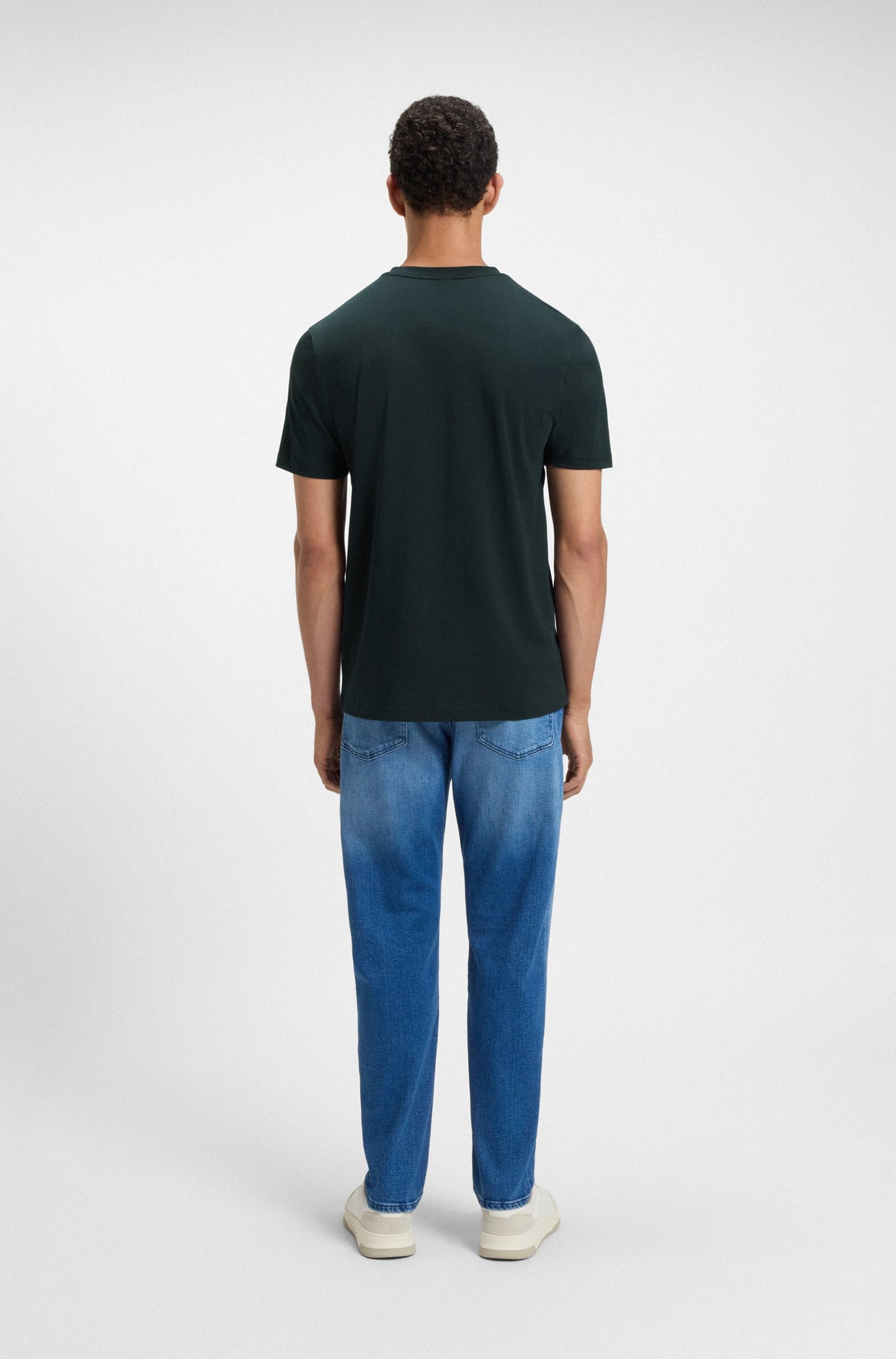 HUGO BOSS COTTON-JERSEY T-SHIRT WITH LARGE LOGO PRINT